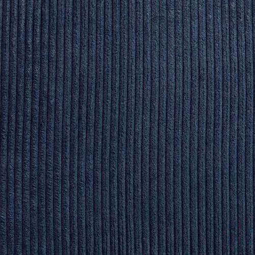 Close-up of dark blue corduroy fabric on the Champion 18" x 18" Logo Pillow by Champion, highlighting its vertical ridges and textured, ribbed pattern.