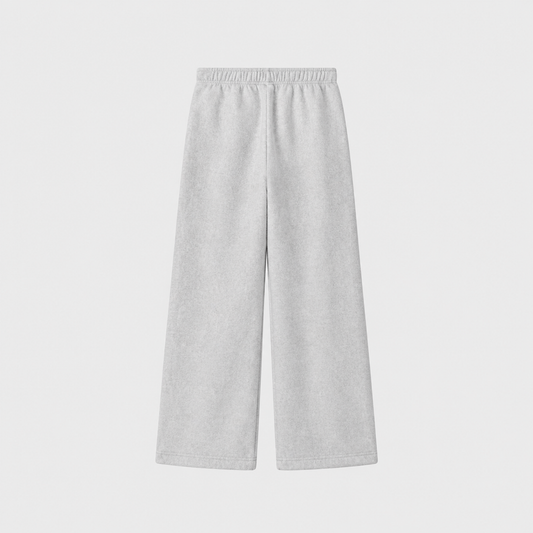 Light gray Women’s Knitted Wide Leg Pants by Champion featuring a wide-leg fit and an elastic waistband.
