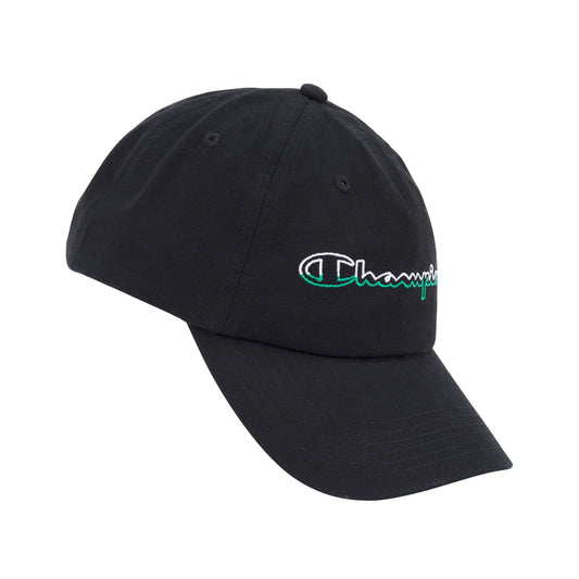 Champion Split Script Dad Adjustable Cap in Black