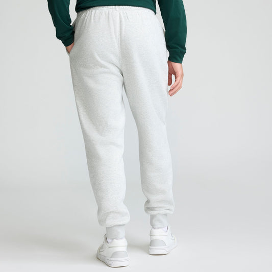 Champion Powerblend Joggers, Script Logo in Platinum Silver Heather