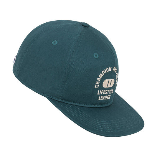 Champion Athletic Dept Flat Brim Cap in Dark Green