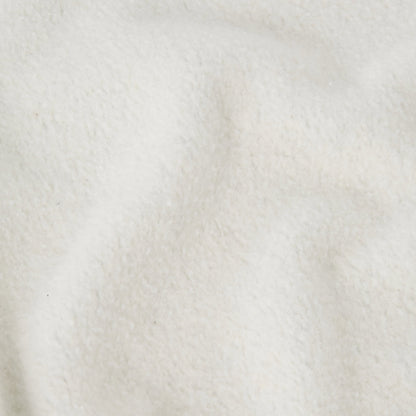 Close-up of soft, off-white heavyweight fleece with a slightly wavy texture and subtle shadows, highlighting the plush and cozy appearance typical of the Champion Men’s Relaxed Fit Crewneck Sweatshirt.