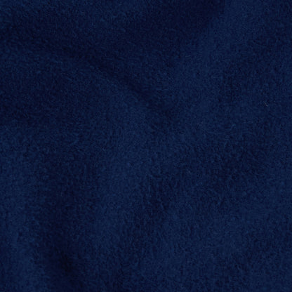 Close-up of dark blue textured fabric from the Men’s Knitted Hooded Sweatshirt (Embroidered Logo) by Champion, featuring a soft, slightly uneven surface with visible fibers and folds—characteristic of heavyweight fleece material found in premium Champion apparel.