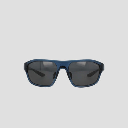 Men's Polarized Comfort Fit - Large sunglasses by Champion, featuring polarized lenses and a glossy navy blue TR90 frame, shown from the front against a plain light gray background.