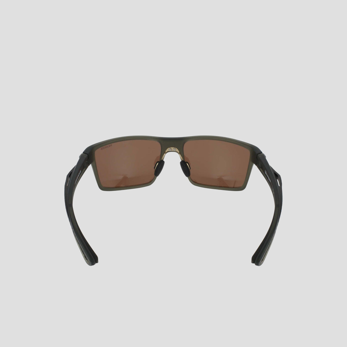 A pair of Champion Men's Polarized Comfort Fit - Medium sunglasses featuring a black rectangular TR90 frame and brown-tinted polarized lenses, displayed from the front against a plain white background.