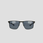 A pair of Champion Men's Polarized Retainer Stainless ST-Shirtl Square sunglasses with a rectangular black frame and dark polarized lenses, displayed against a plain light gray background.