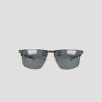 Champion Men's Polarized Retainer ST-Shirtl Square sunglasses feature a rectangular stainless steel frame with dark polarized lenses and adjustable nose pads, showcased against a plain light gray background.