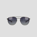 A pair of Champion Men's Polarized Retainer Stainless ST-Shirtl Aviator sunglasses, featuring dark gradient polarized lenses and thin, lightweight black stainless steel frames, displayed against a plain light gray background.
