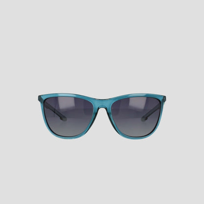 Champion Women's Polarized Retainer Rectangle sunglasses featuring a teal frame and dark polarized lenses, displayed facing forward against a plain white background.