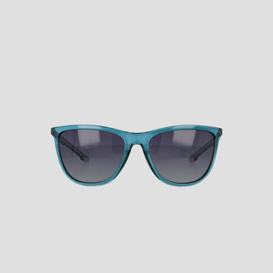 Champion Women's Polarized Retainer Rectangle sunglasses featuring a teal frame and dark polarized lenses, displayed facing forward against a plain white background.