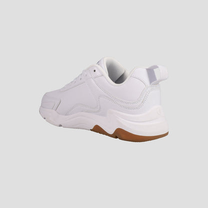 The Champion Men's Hyper V3 Next sneaker is featured at an angle, highlighting its chunky sole, light brown outsole, and durable mesh upper from the side and back against a plain light gray background.