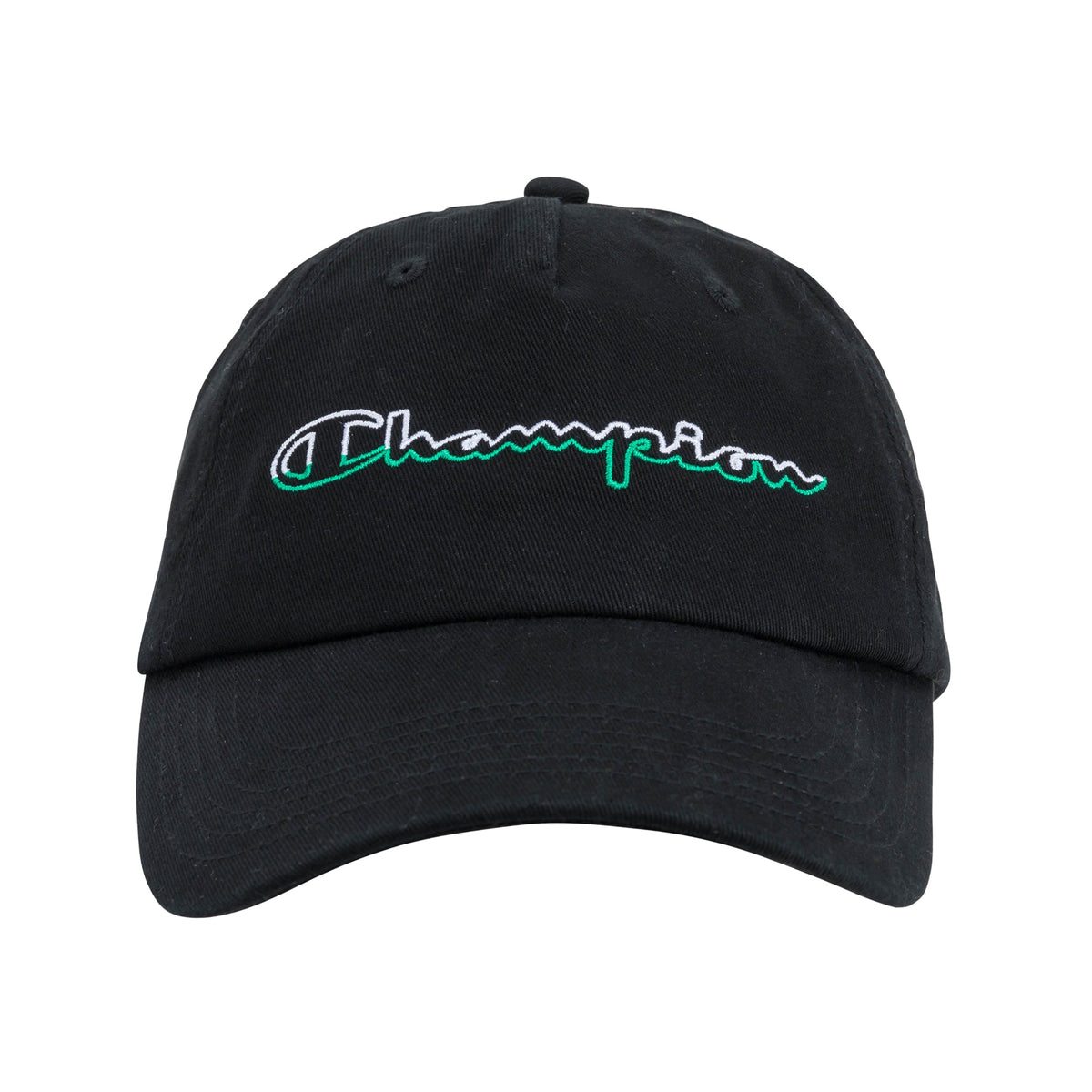 Champion Split Script Dad Adjustable Cap in Black