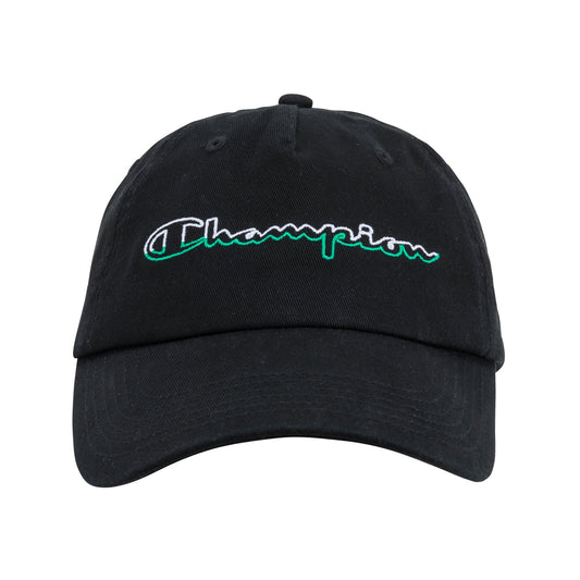Champion Split Script Dad Adjustable Cap in Black