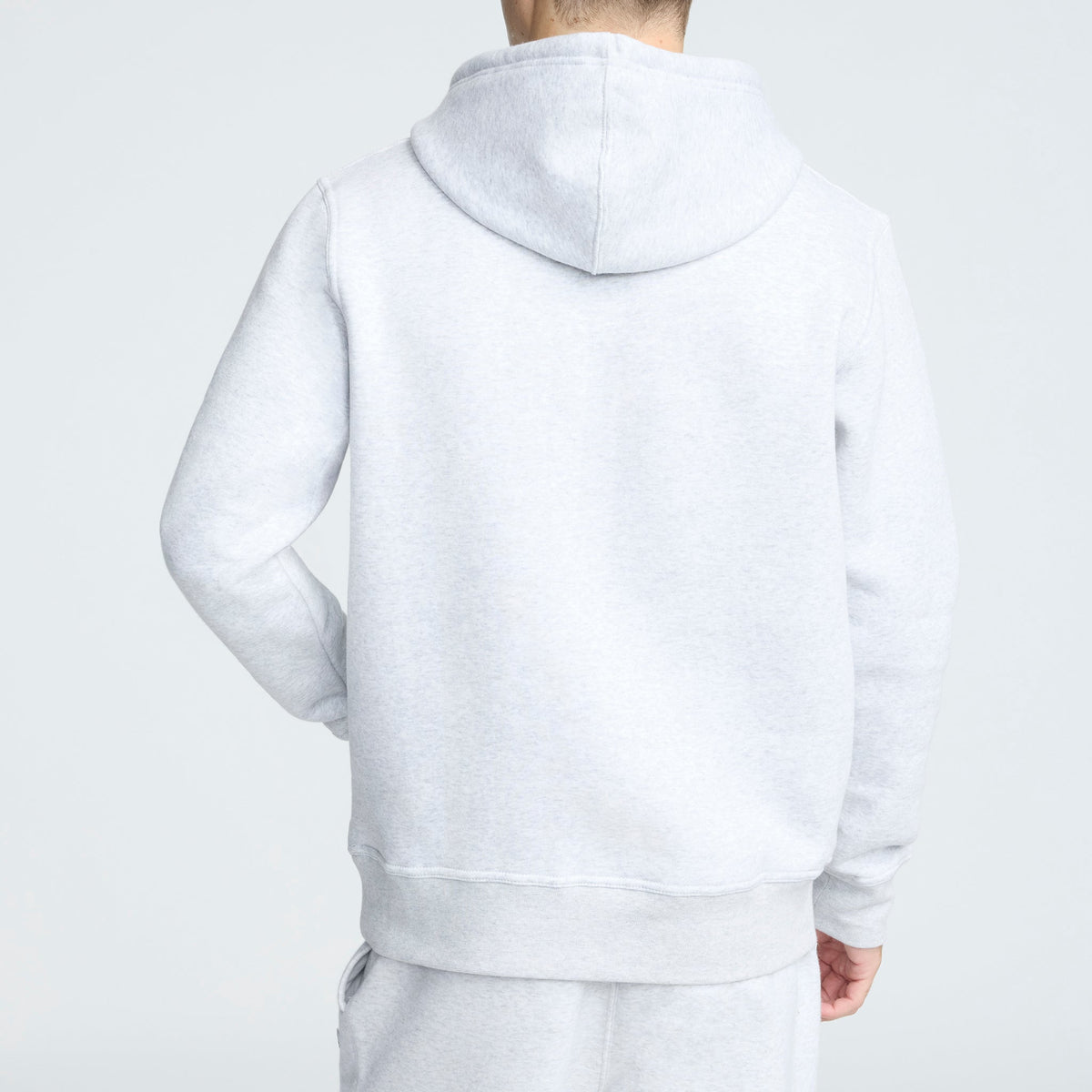 Champion Powerblend Hoodie, C Logo in Platinum Silver Heather