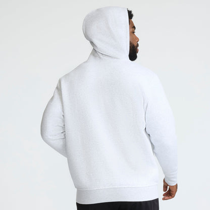 Champion Powerblend Full-Zip Hoodie, C Logo - Big & Tall in Platinum Silver Heather