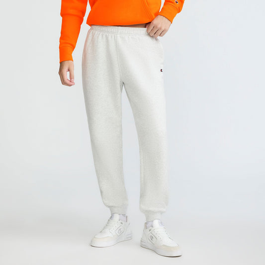 Champion Powerblend Joggers, C Logo in Platinum Silver Heather