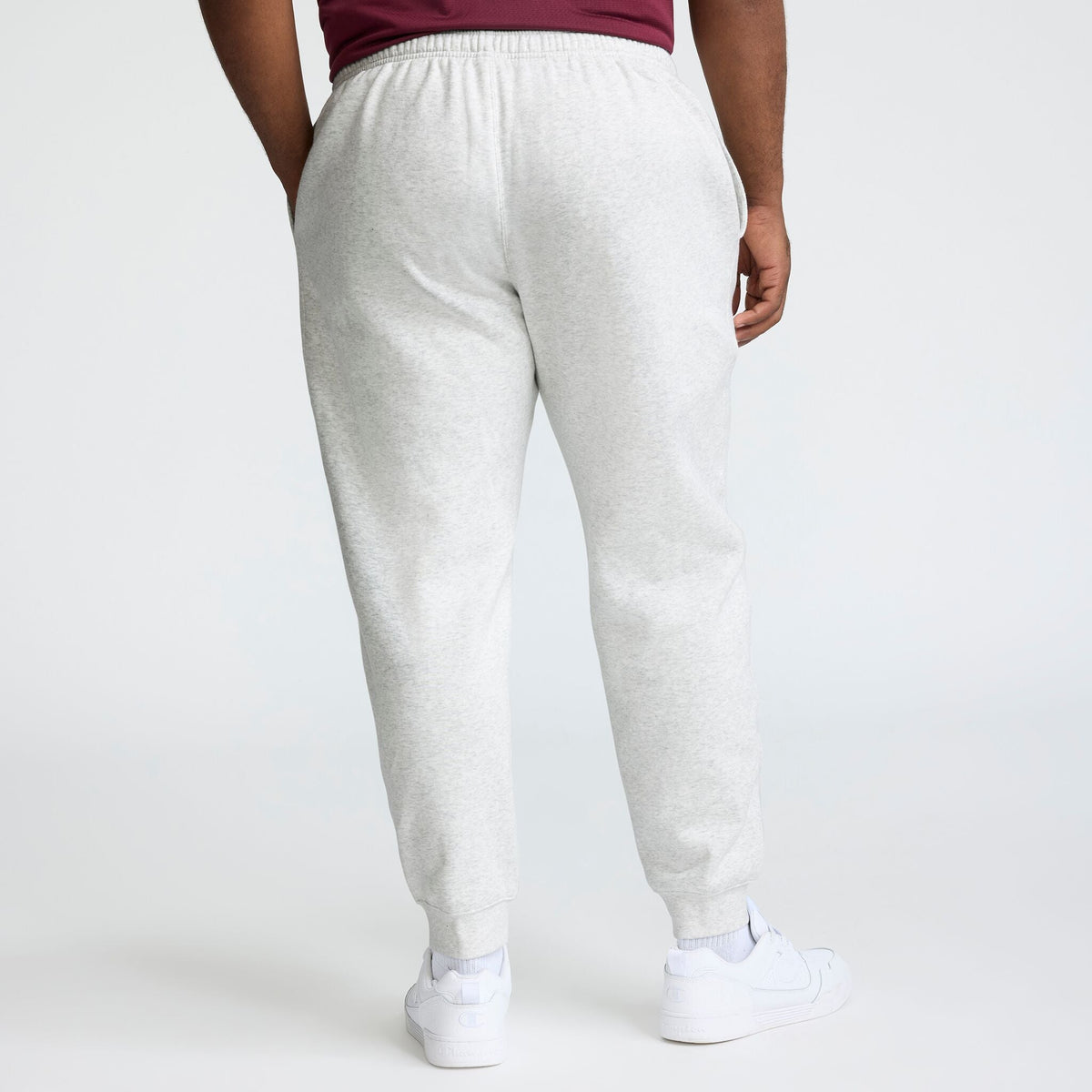 Champion Powerblend Joggers, C Logo - Big & Tall in Platinum Silver Heather