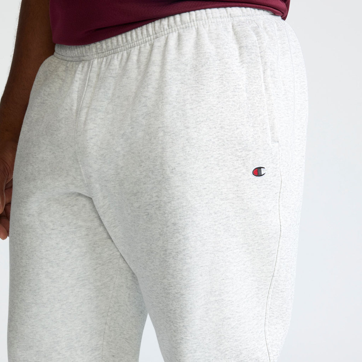 Champion Powerblend Joggers, C Logo - Big & Tall in Platinum Silver Heather