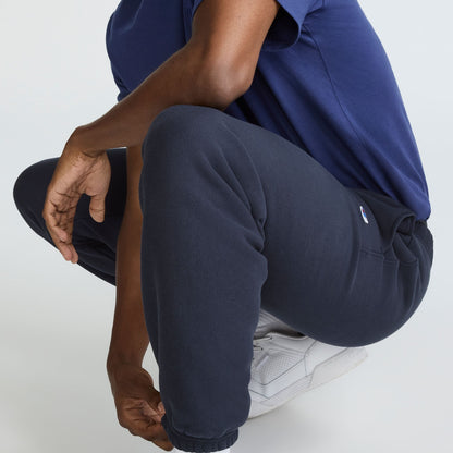 Champion Reverse Weave Sweatpants, C Logo in Deep Navy