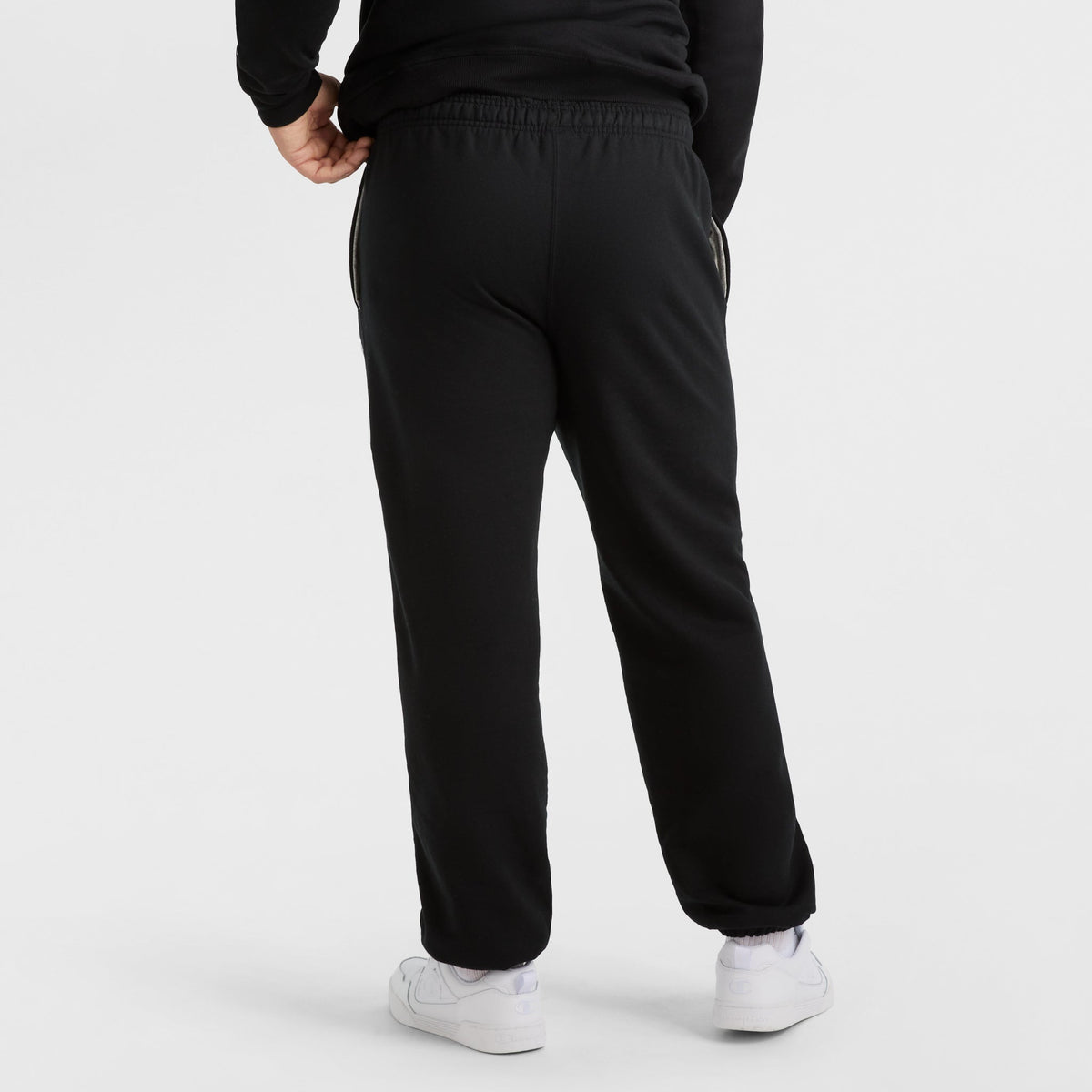 Champion Powerblend Sweatpants, Cinched Hem, C Logo - Big & Tall in Black