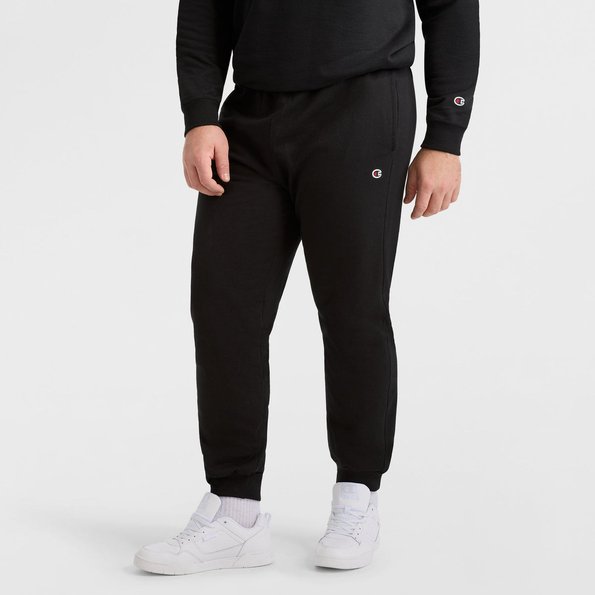 Champion Powerblend Joggers, C Logo - Big & Tall in Black