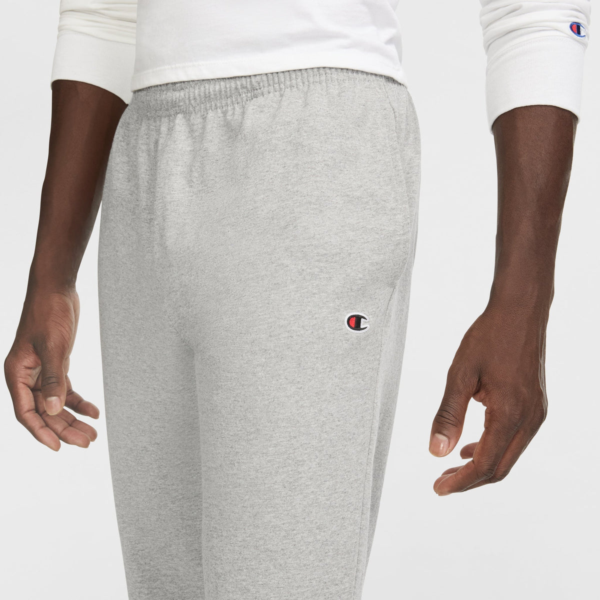 Champion Lightweight Lounge Joggers, C Logo in New Manhattan Mist Heather