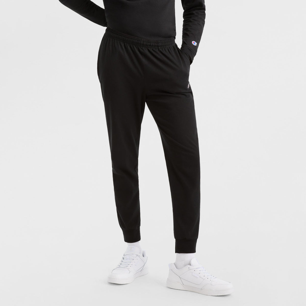 Champion Lightweight Lounge Joggers, C Logo in Black