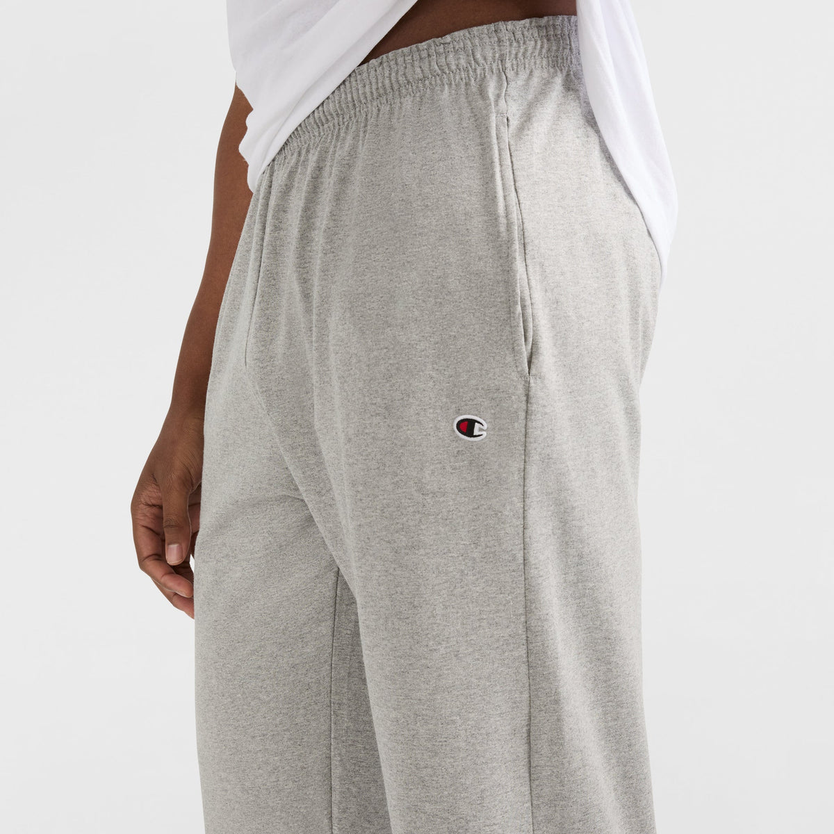 Champion Lightweight Lounge Pants, Open Hem, C Logo - Big & Tall in New Manhattan Mist Heather