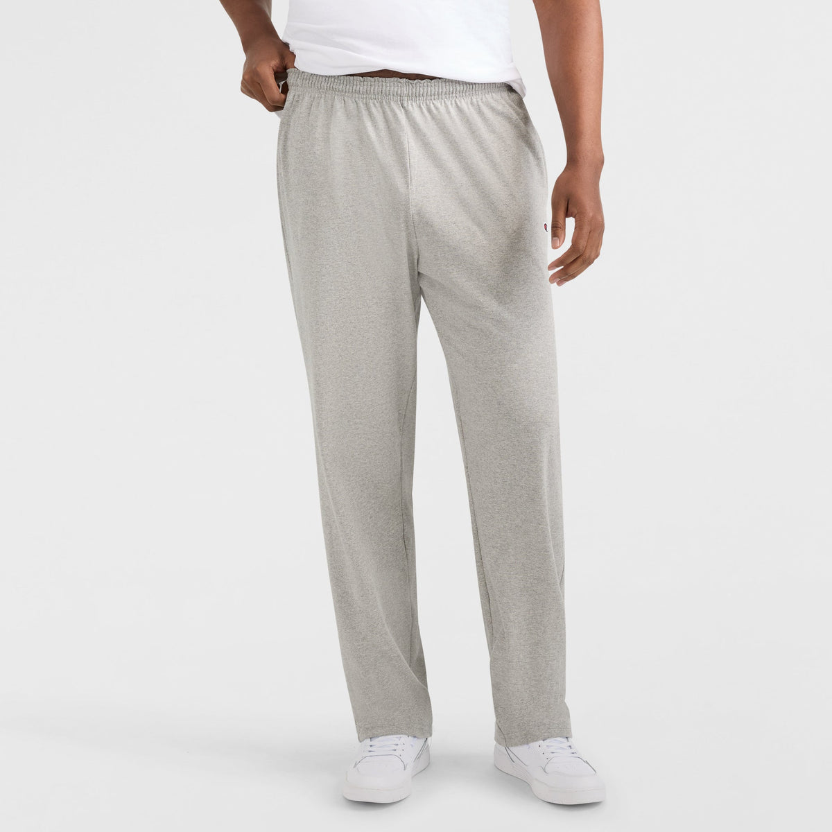 Champion Lightweight Lounge Pants, Open Hem, C Logo - Big & Tall in New Manhattan Mist Heather