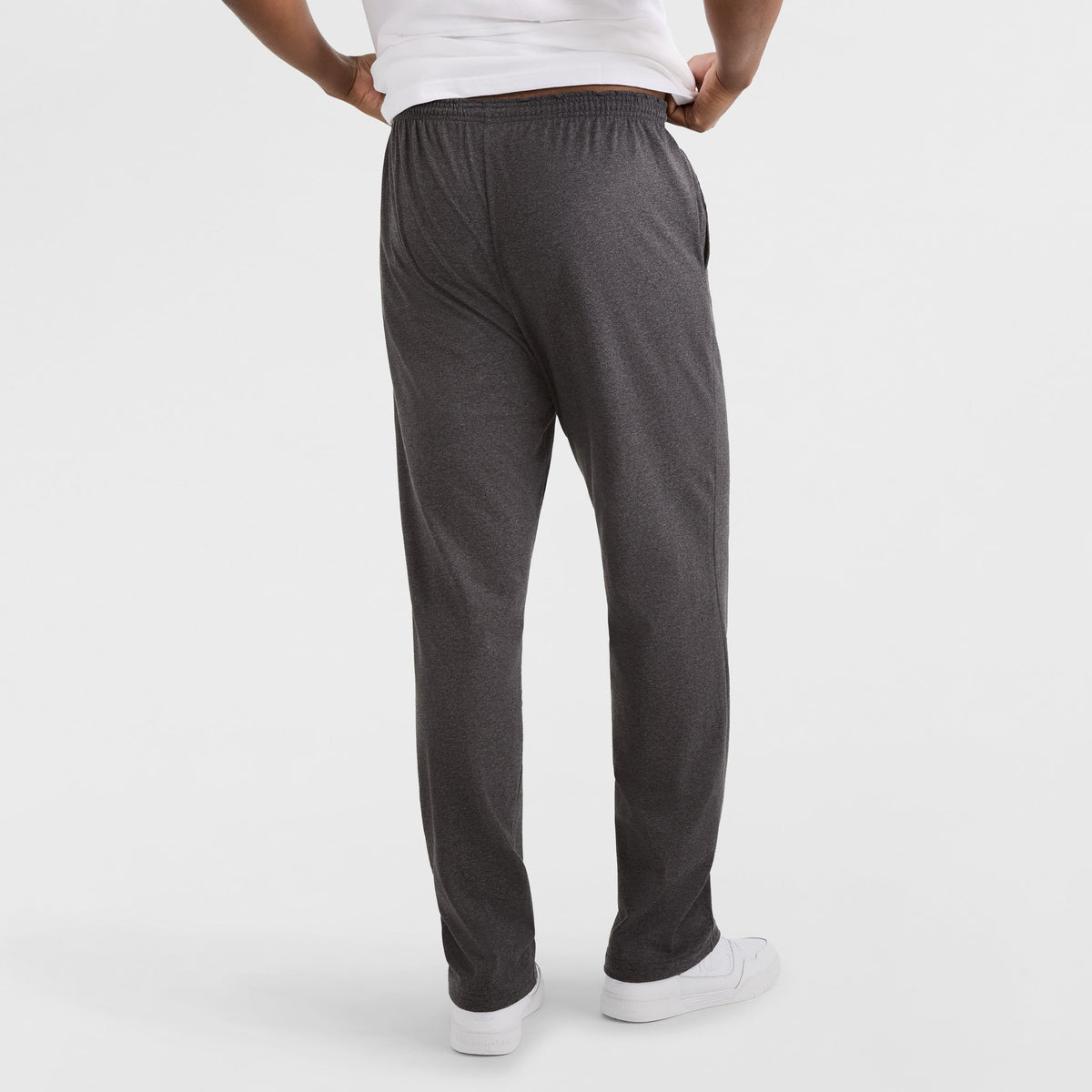 Champion Lightweight Lounge Pants, Open Hem, C Logo - Big & Tall in Granite Heather