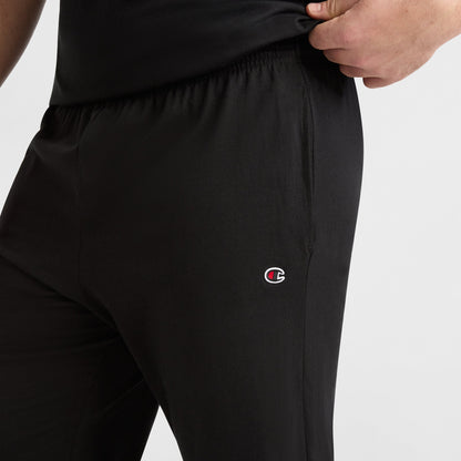 Champion Lightweight Lounge Pants, Open Hem, C Logo - Big & Tall in Black