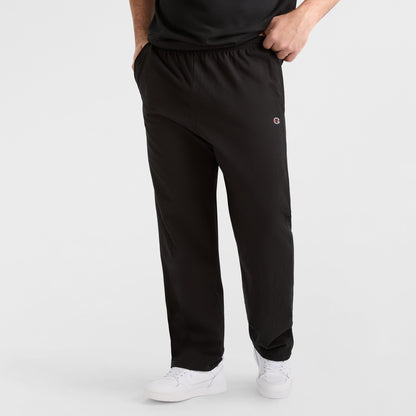 Champion Lightweight Lounge Pants, Open Hem, C Logo - Big & Tall in Black