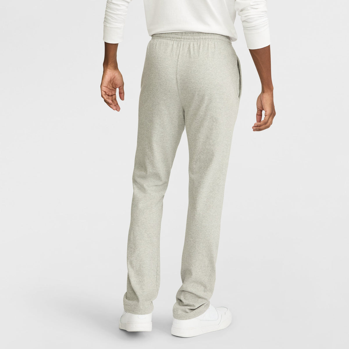 Champion Lightweight Lounge Pants, Open Hem, C Logo in New Manhattan Mist Heather