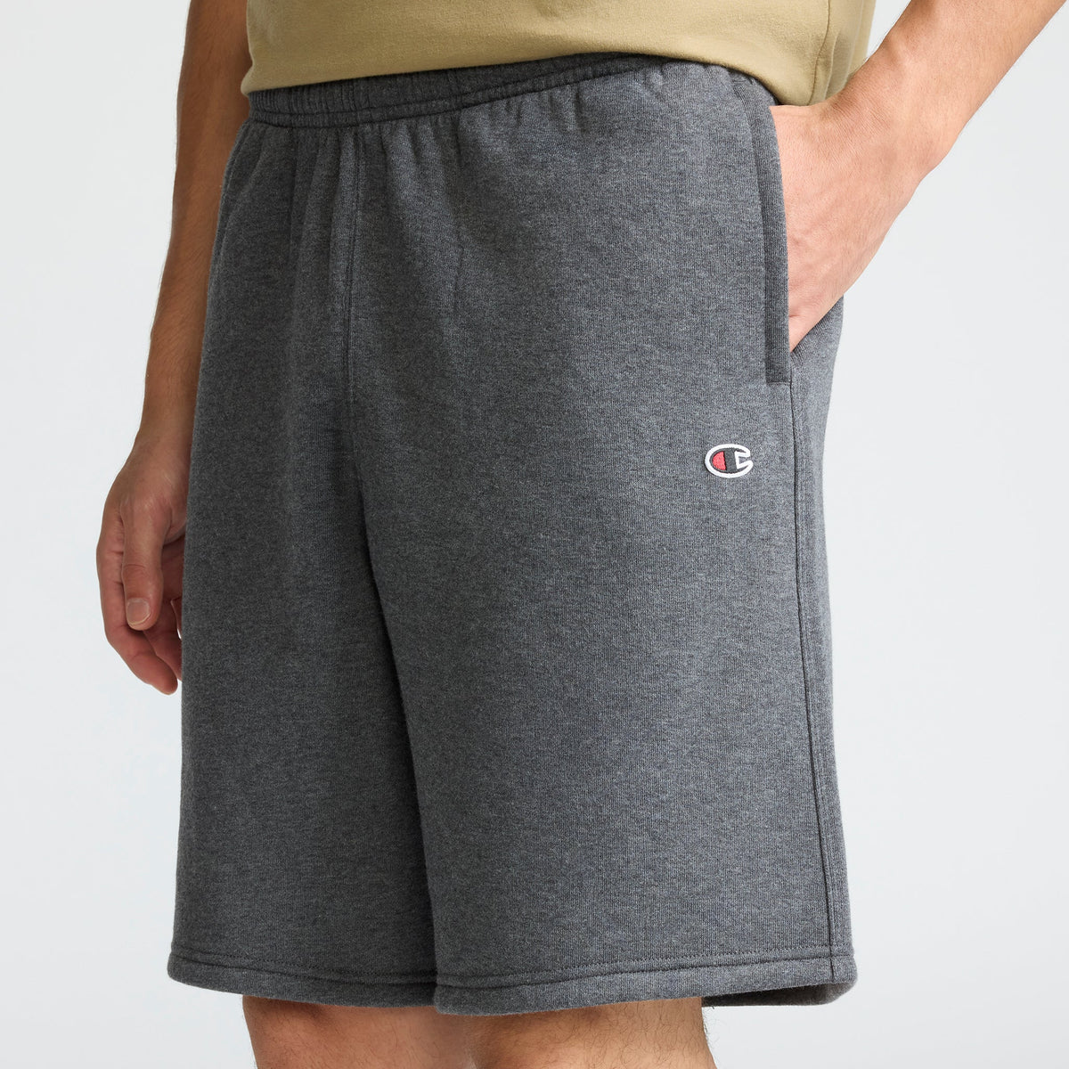 Champion 10" Powerblend Fleece Short in Granite Heather