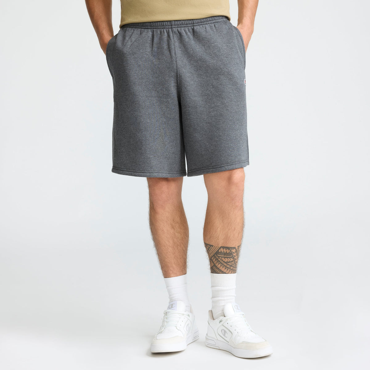 Champion 10" Powerblend Fleece Short in Granite Heather