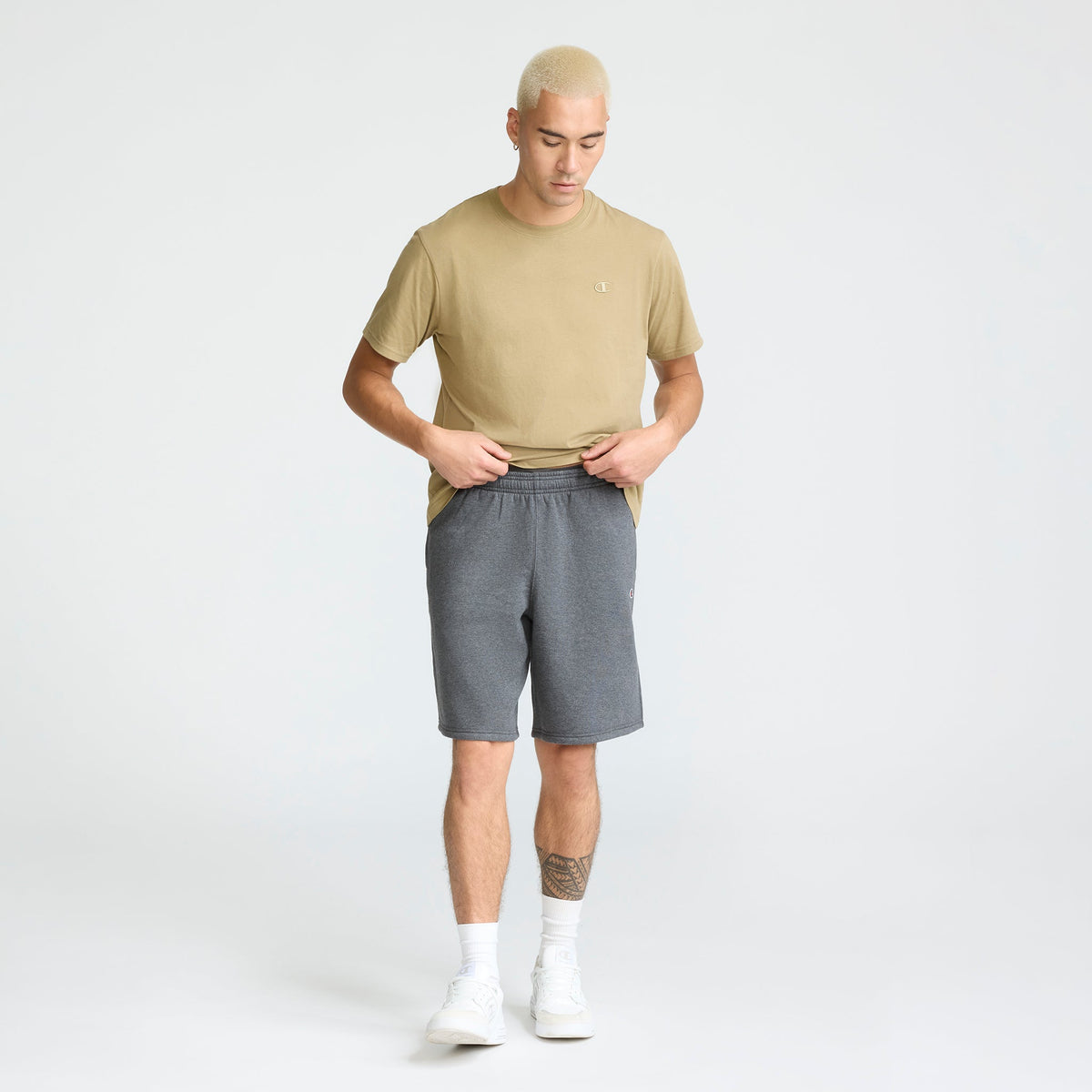 Champion 10" Powerblend Fleece Short in Granite Heather