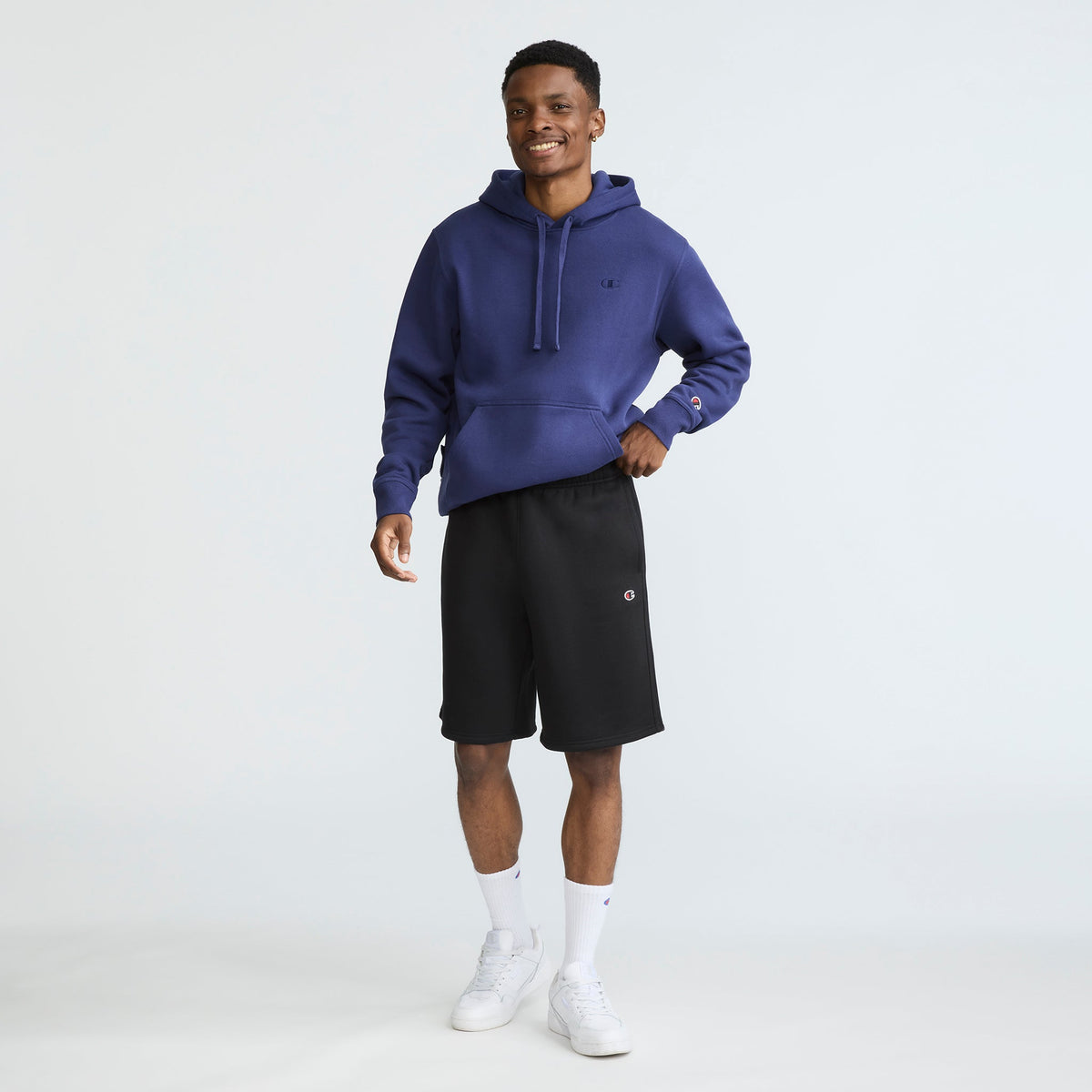 Champion 10" Powerblend Fleece Short in Black