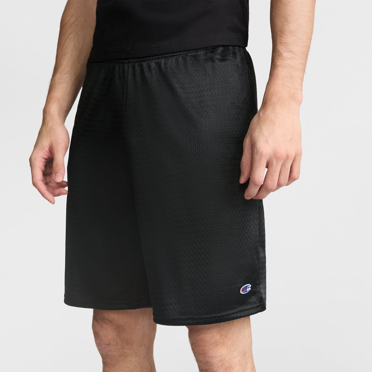 Champion 9" Classic Mesh Shorts, C Logo in Black