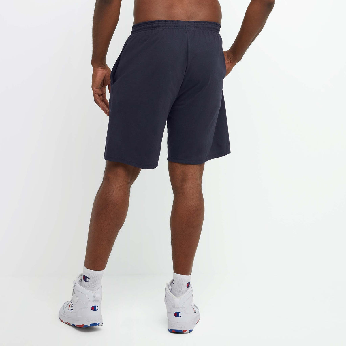 Champion Lightweight Lounge Shorts, C Patch Logo - Big & Tall in Navy