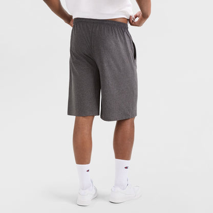 Champion Lightweight Lounge Shorts, C Patch Logo - Big & Tall in Granite Heather