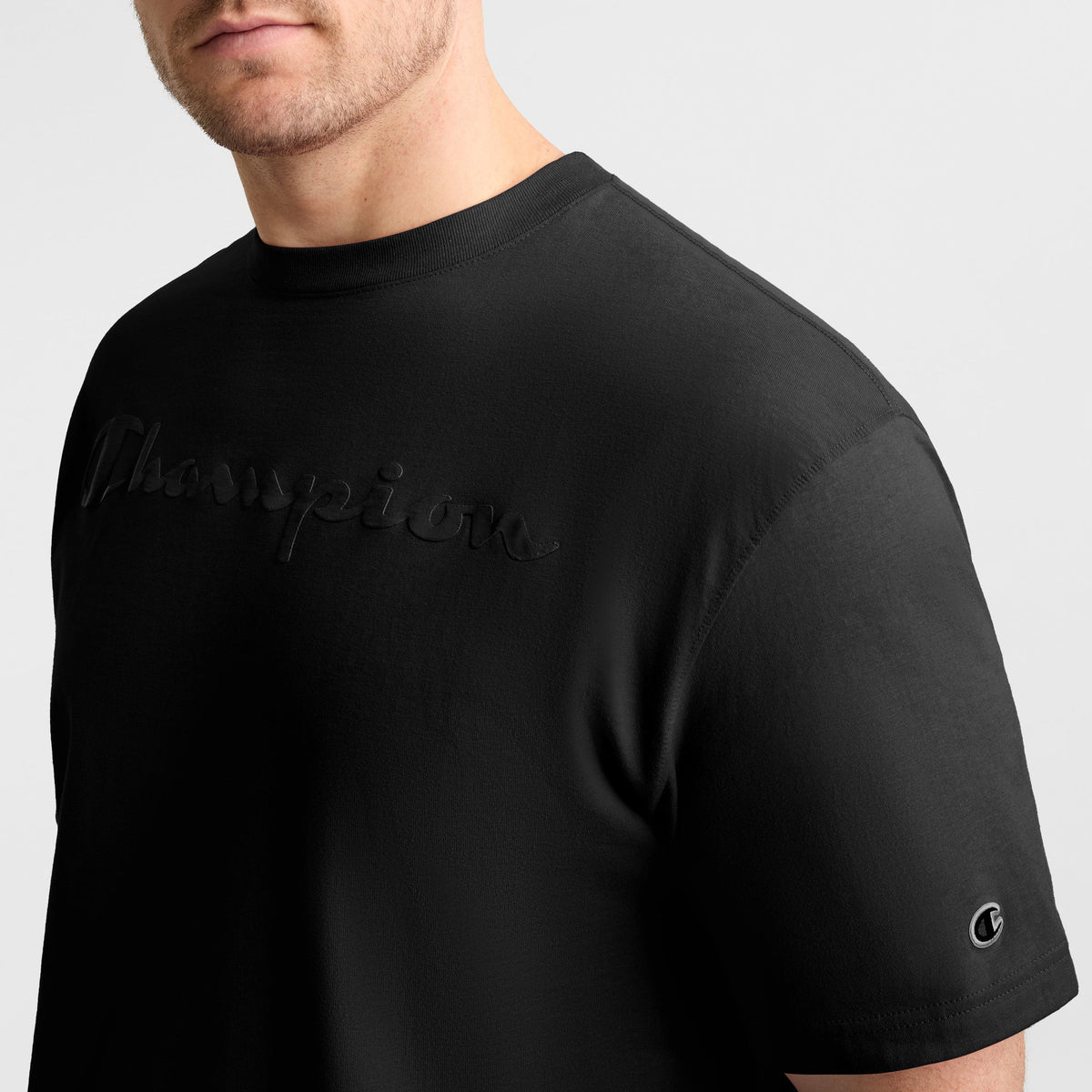 Champion Classic Graphic T-Shirt, Tonal Script Logo - Big & Tall in Black
