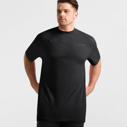 Champion Classic Graphic T-Shirt, Tonal Script Logo - Big & Tall in Black