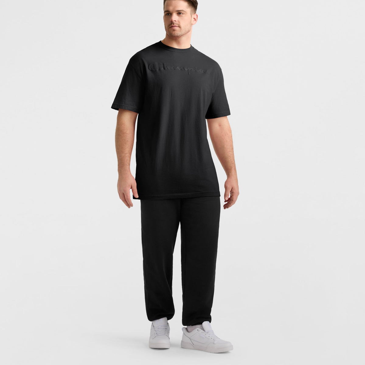 Champion Classic Graphic T-Shirt, Tonal Script Logo - Big & Tall in Black