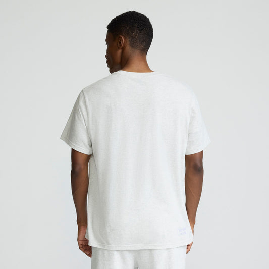 Champion Classic Graphic T-Shirt, Script Logo in Platinum Silver Heather