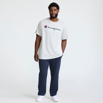 Champion Classic Graphic T-Shirt, Script Logo - Big & Tall in Platinum Silver Heather