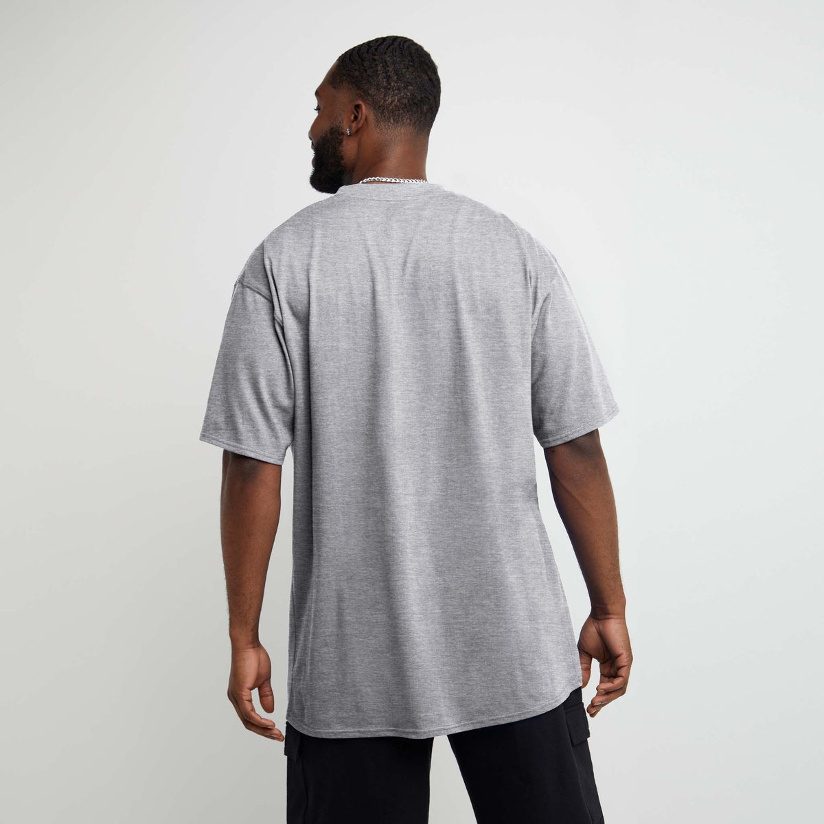Champion Classic T-Shirt, C Logo - Big & Tall in New Manhattan Mist Heather