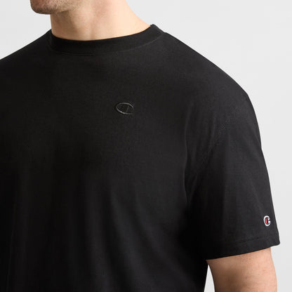 Champion Classic T-Shirt, C Logo - Big & Tall in Black