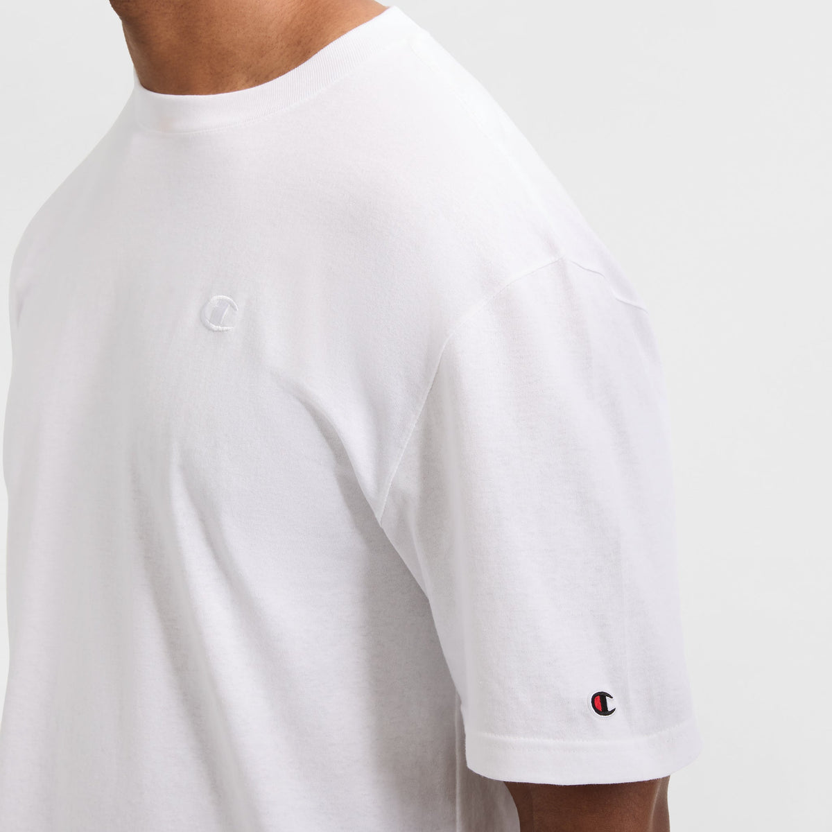 Champion Classic T-Shirt, C Logo - Big & Tall in White