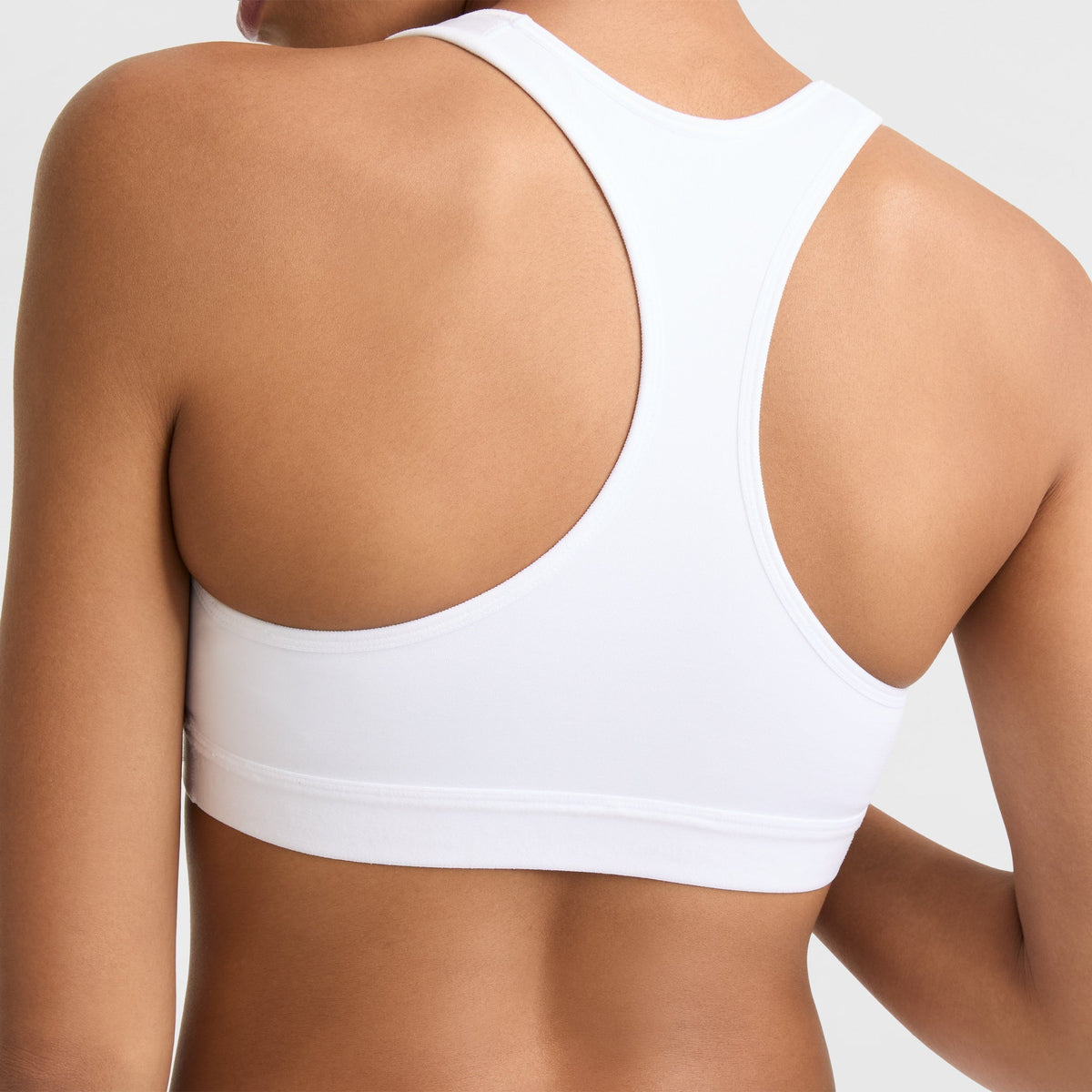 Champion Compression Sports Bra, C Logo in White