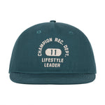 Champion Athletic Dept Flat Brim Cap in Dark Green